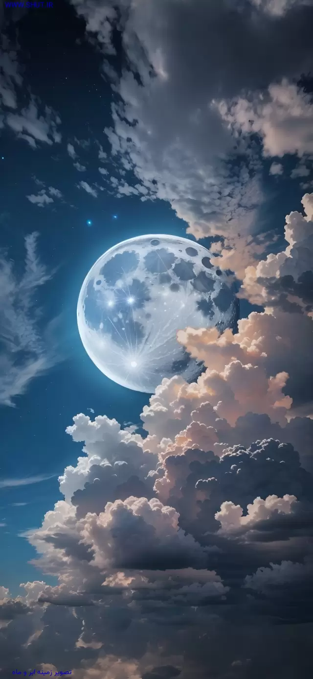 تصویر زمینه ابر و ماه