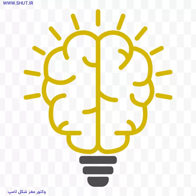 وکتور مغز شکل لامپ