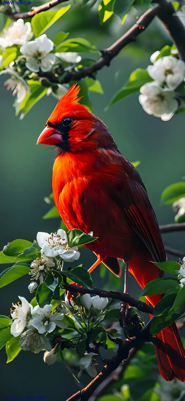 تصویر زمینه پرنده قرمز 
