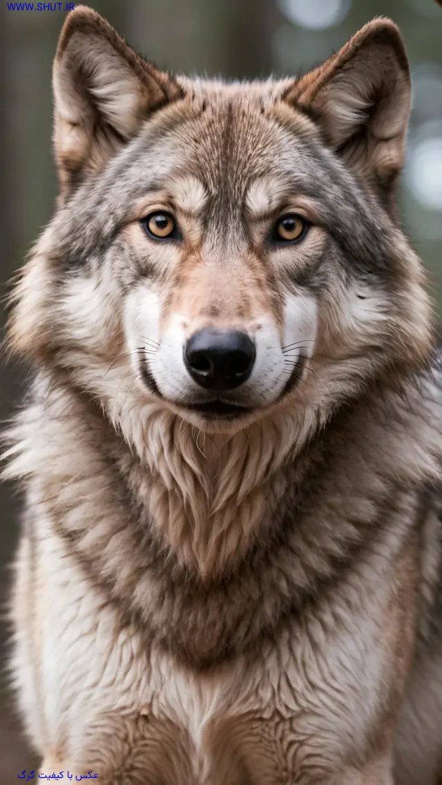 عکس گرگ در شب مهتابی