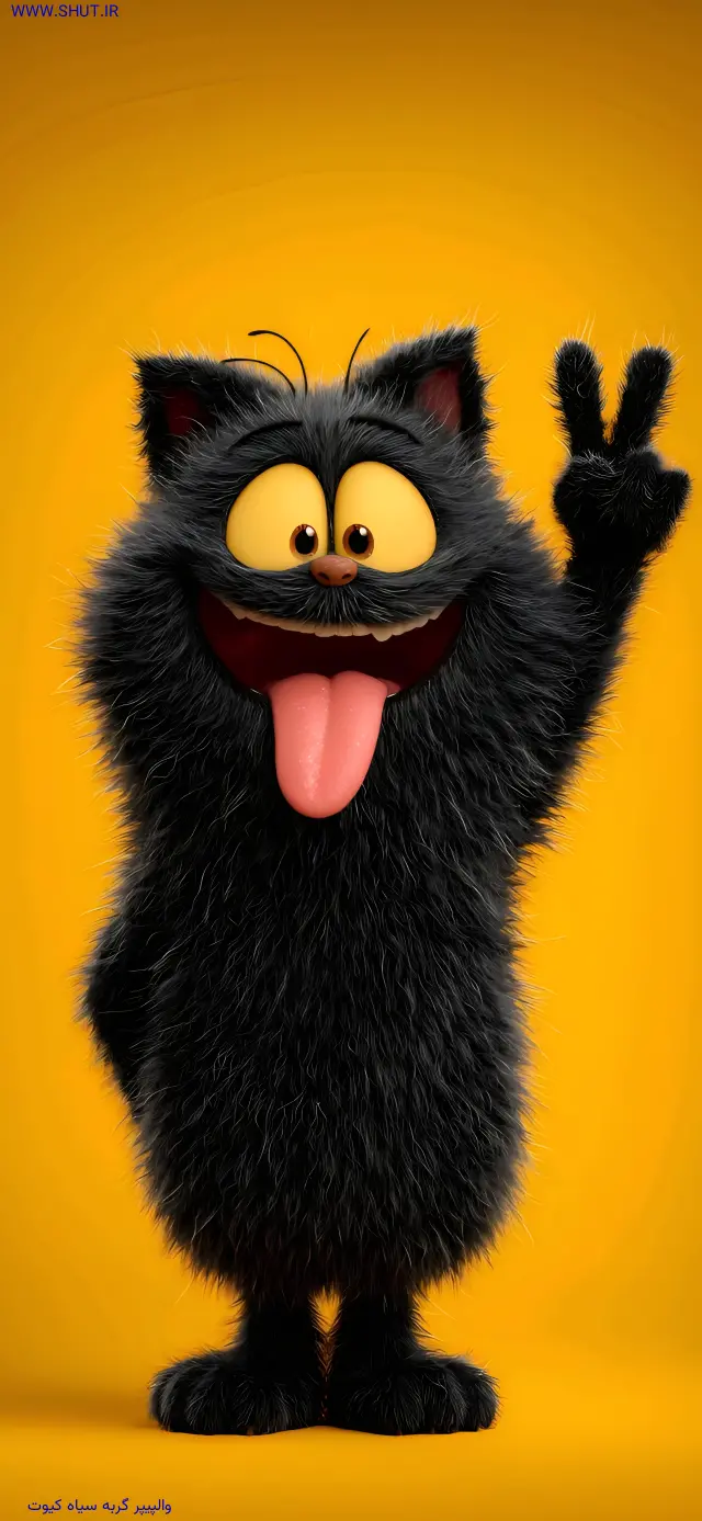 والپیپر گربه سیاه کیوت