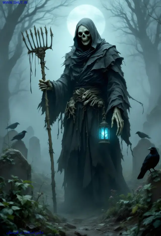 عکس اسکلت در قبرستان