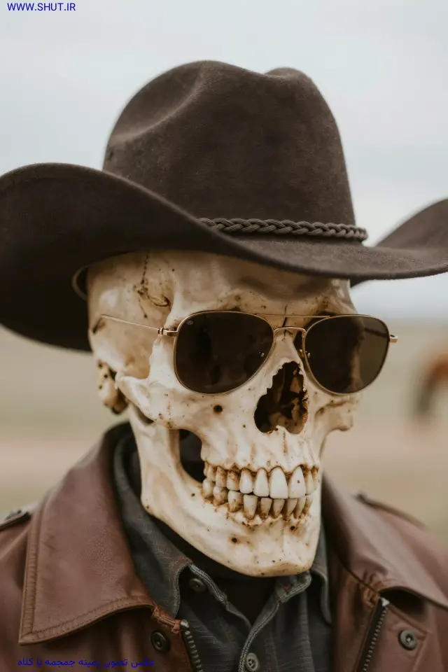 عکس تصویر زمینه جمجمه با کلاه