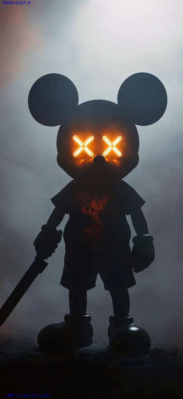 عکس میکی موس با چاقو
