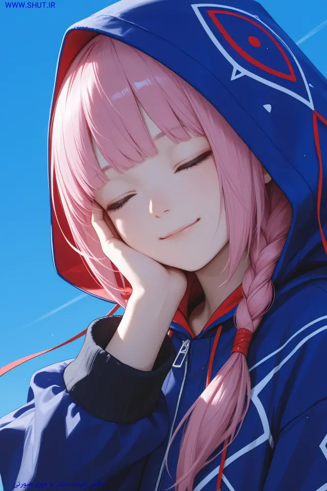 عکس انیمه دختر با موی صورتی