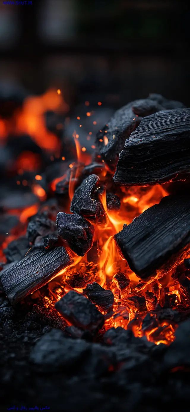 عکس والپیپر زغال و آتش