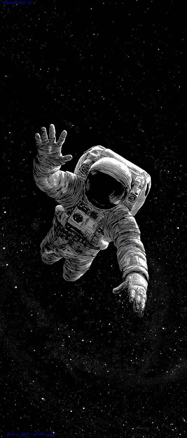 والپیپر فضانورد معلق در فضا