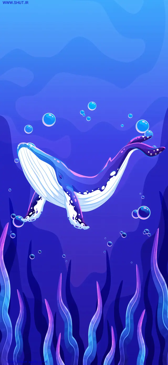 عکس والپیپر مینیمال نهنگ