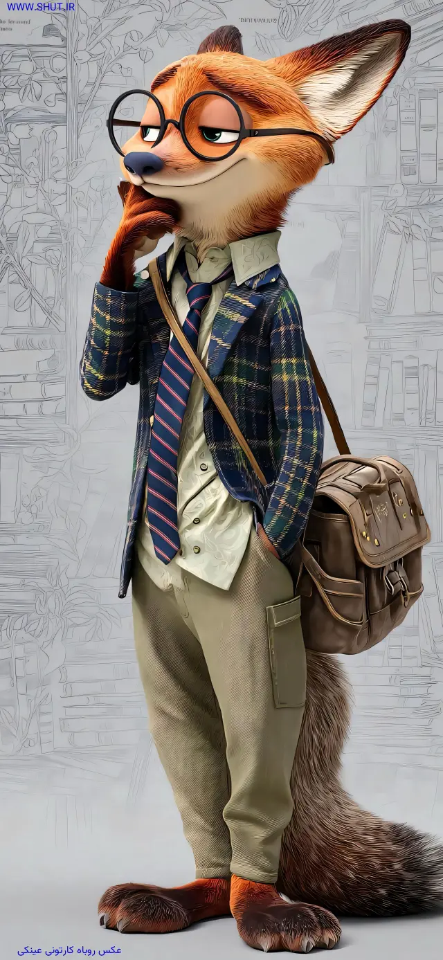 عکس روباه کارتونی عینکی