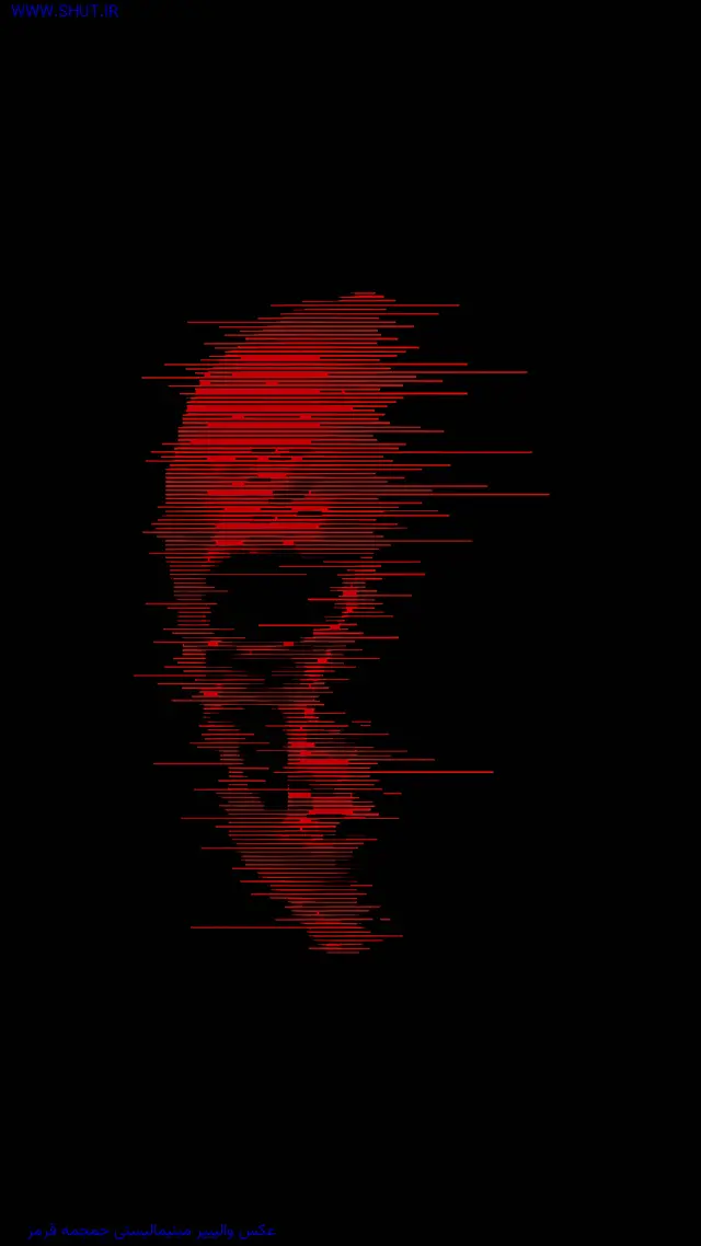 عکس والپیپر مینیمالیستی جمجمه قرمز