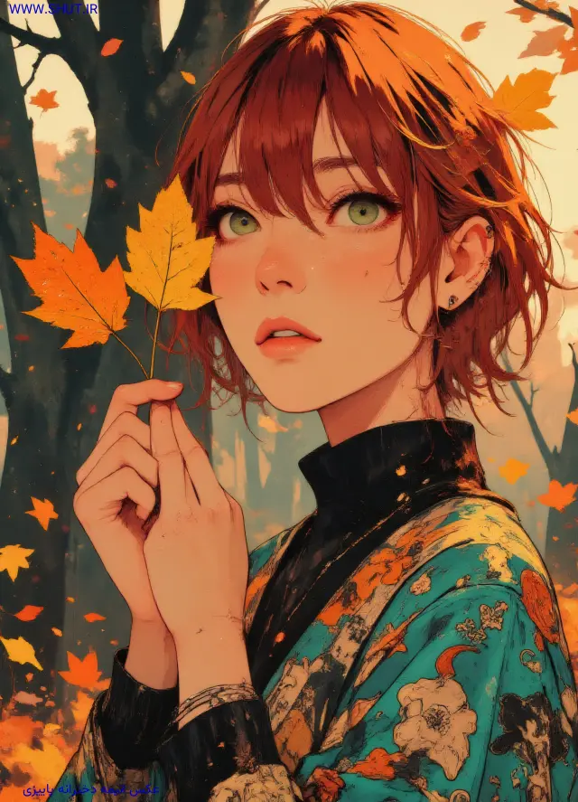 عکس انیمه دخترانه پاییزی