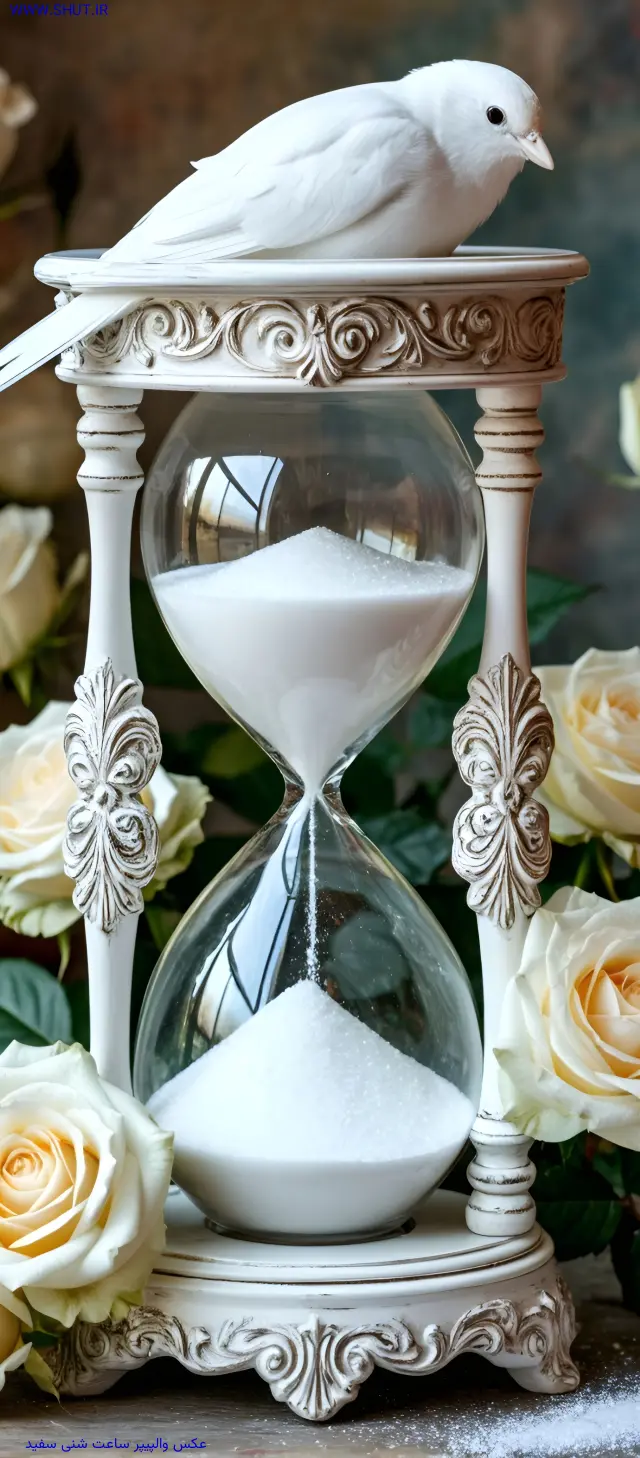 عکس والپیپر ساعت شنی سفید