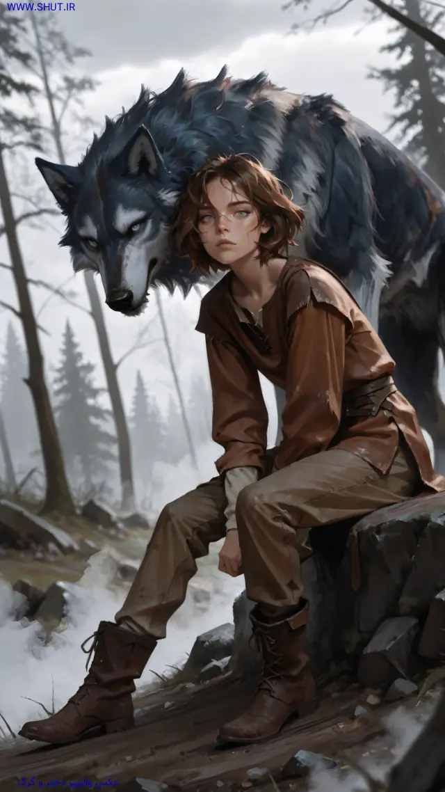 عکس گرگ در شب مهتابی