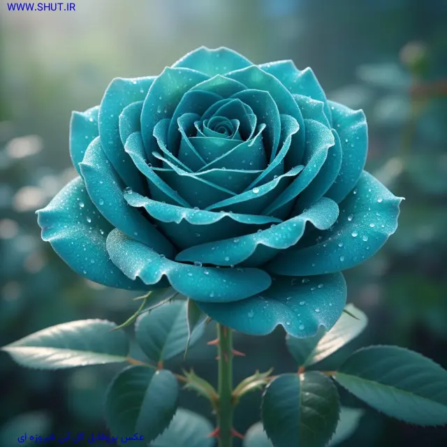 عکس پروفایل گل آبی فیروزه ای