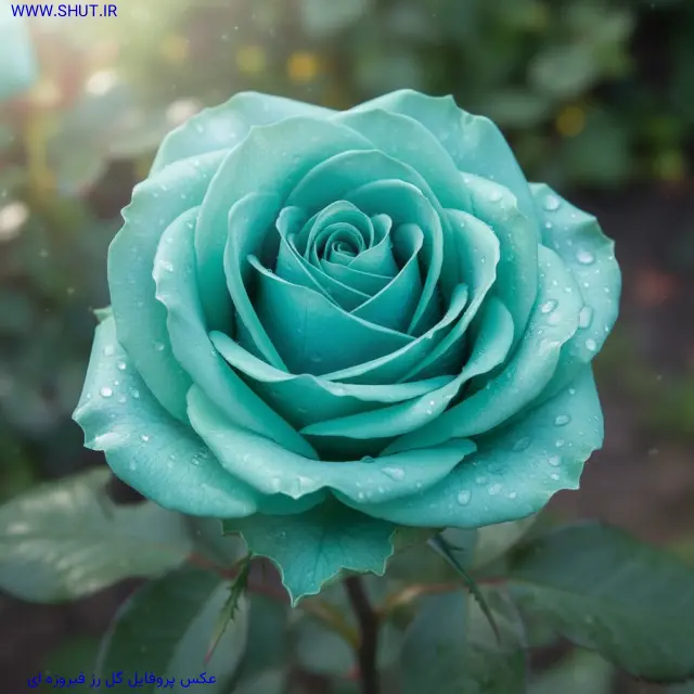عکس پروفایل گل رز فیروزه ای