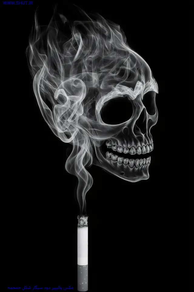 عکس والپیپر دود سیگار شکل جمجمه