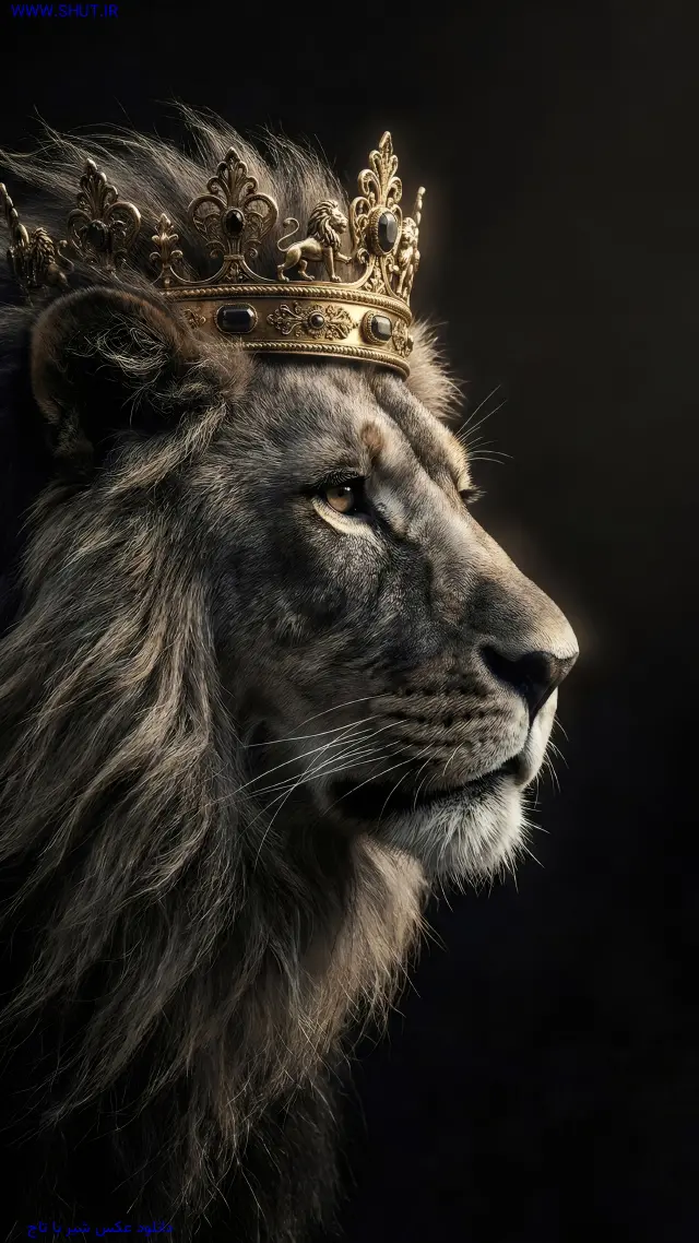 دانلود عکس شیر با تاج