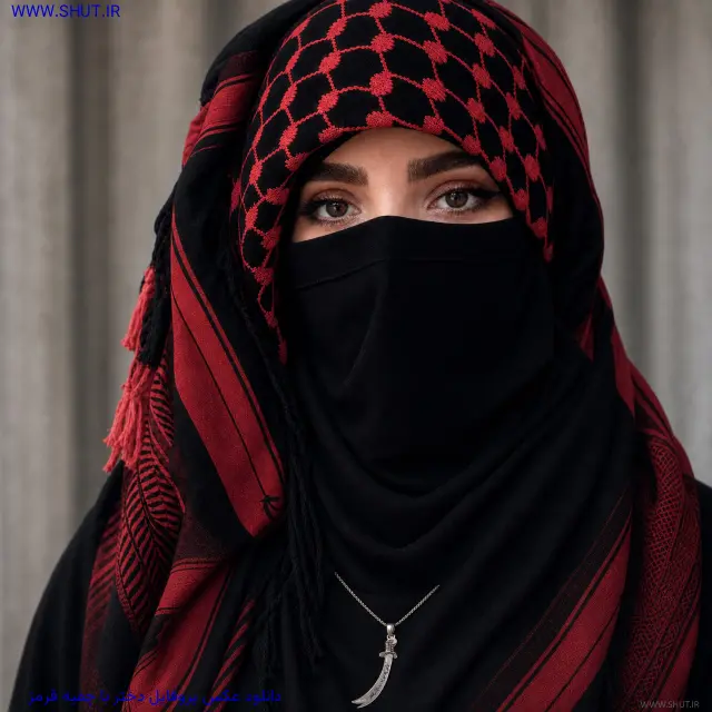 دانلود عکس پروفایل دختر با چفیه قرمز