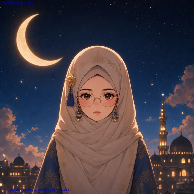 عکس دختر با حجاب فانتزی کارتونی